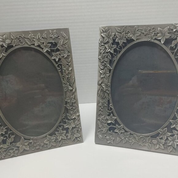 2 Floral Picture Frame FELMAR CANADA Fine Pewter ETAIN FIN 6X4" - Picture 4 of 7